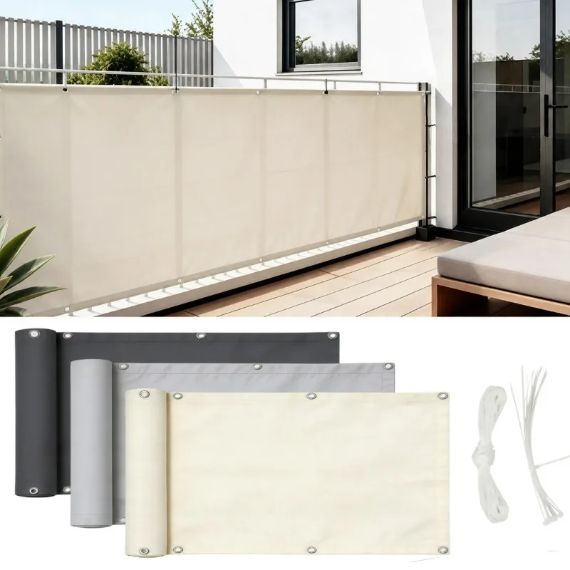 Balcony Privacy Shade Cloth  Waterproof Fence Sunshade Netting UV Protection for Garden Apartment Chain Link Fence Porch Railing