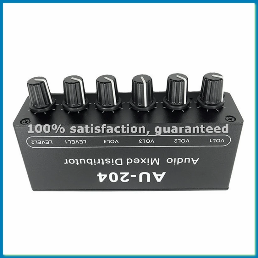 AU-204 Placa Mezcladora de Señal de Audio Estéreo, Amplificador de Potencia para Auriculares, Distribuidor de Audio 3.5MM-ROWI