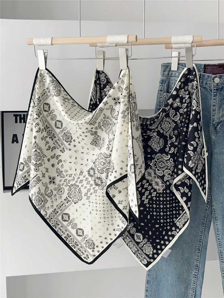 

Bla ada Flower Large e Scarf Women's Summer Aosphere Head Wrap Personalized Silk Wrap Chest f Skirt