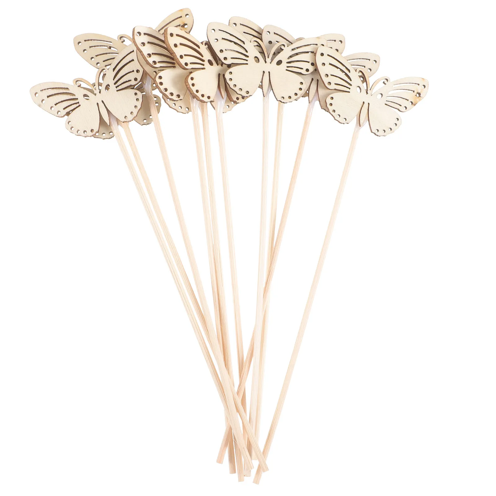 Lot de 10 bâtonnets diffuseurs papillon en bois pour aromathérapie, décoration pour la maison, le bu
