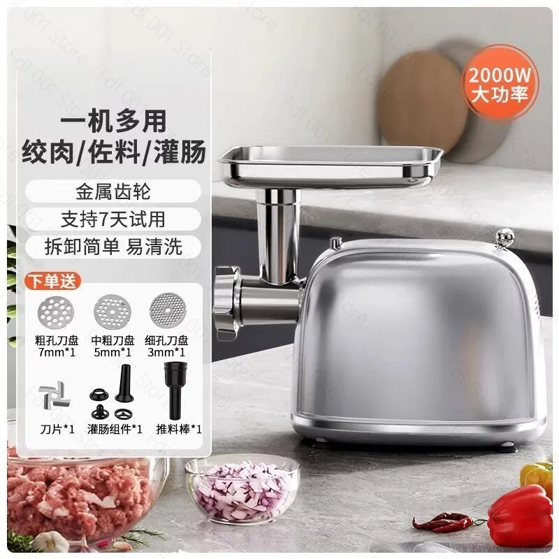 Small Electric Meat Grinder for Home Use, Multi-function Sausage Stuffer with High Power Commercial Performance