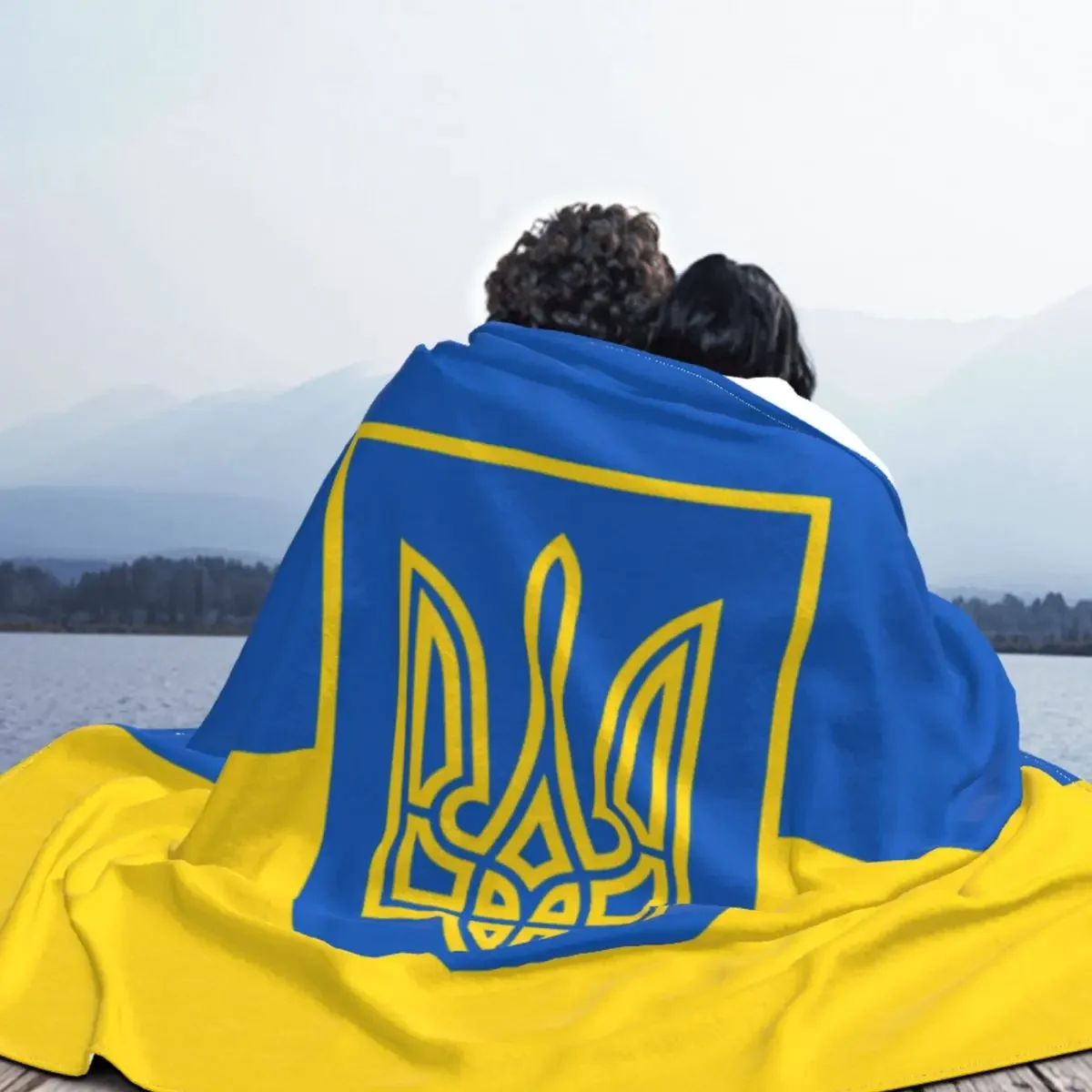 Ukraine Flag Plush Blanket Ukrainian Military Awesome Throw Blankets for Sofa Bedding Lounge 150*125cm Plush Thin Quilt