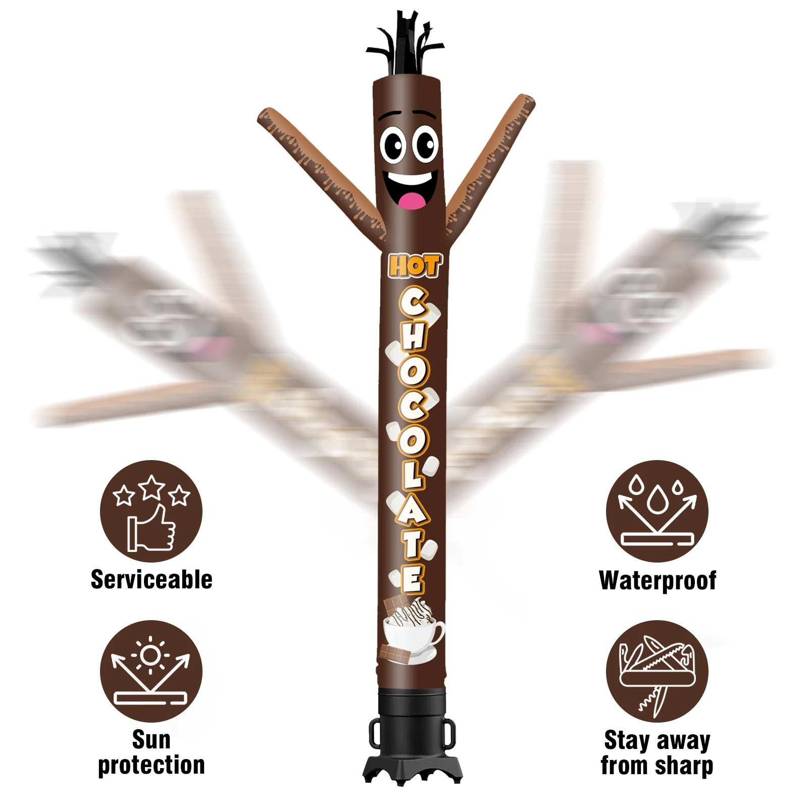 6/10/15/20FT Tall Inflatable Chocolate2 Dancing Guy for Outdoor Decoration Advertising(Blower Not Included)