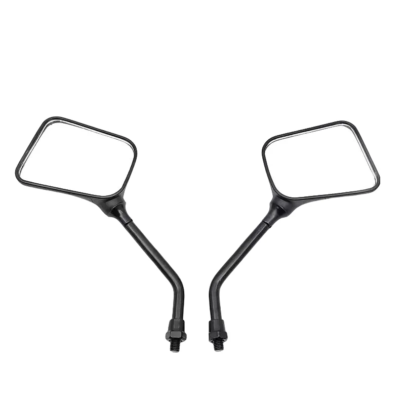 Espejos laterales dobles cuadrados negros para motocicleta, espejos laterales para todas las motocicletas, 2 unids/par
