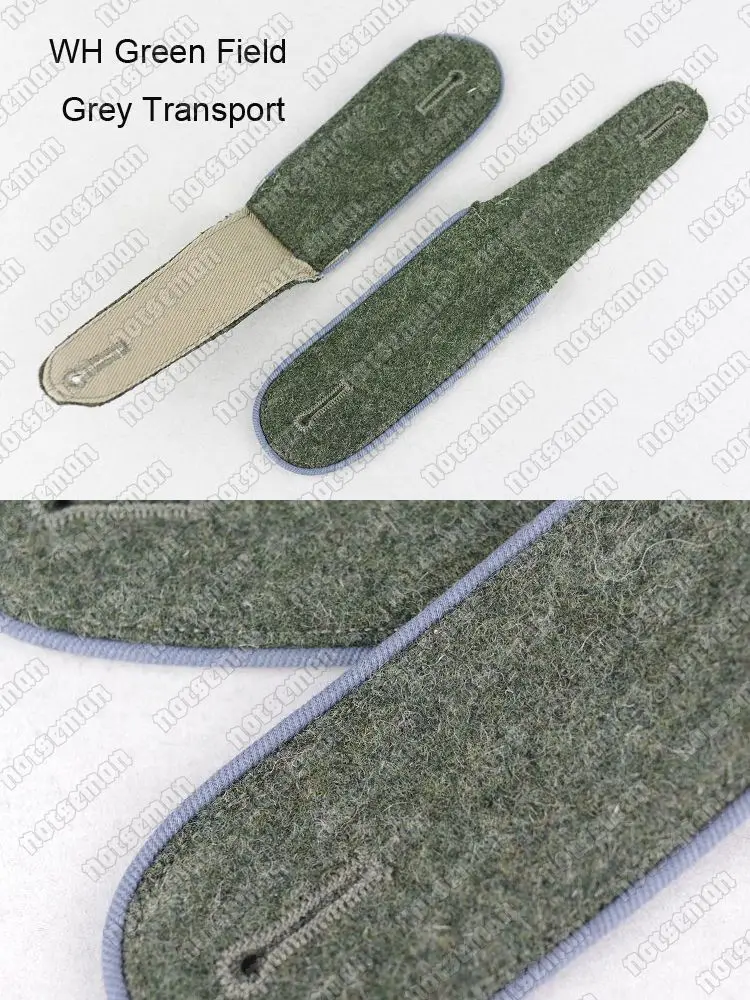 Reproduction Cosplay German WH Shoulder Straps in Green Field Grey in Pair Reenactment Nordland 1944