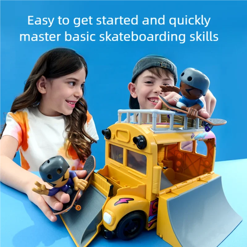 TechDeck SK8Crew/Trendplay Team Finger Skateboarding Bus Set for Beginners to Enjoy Skateboarding Fun