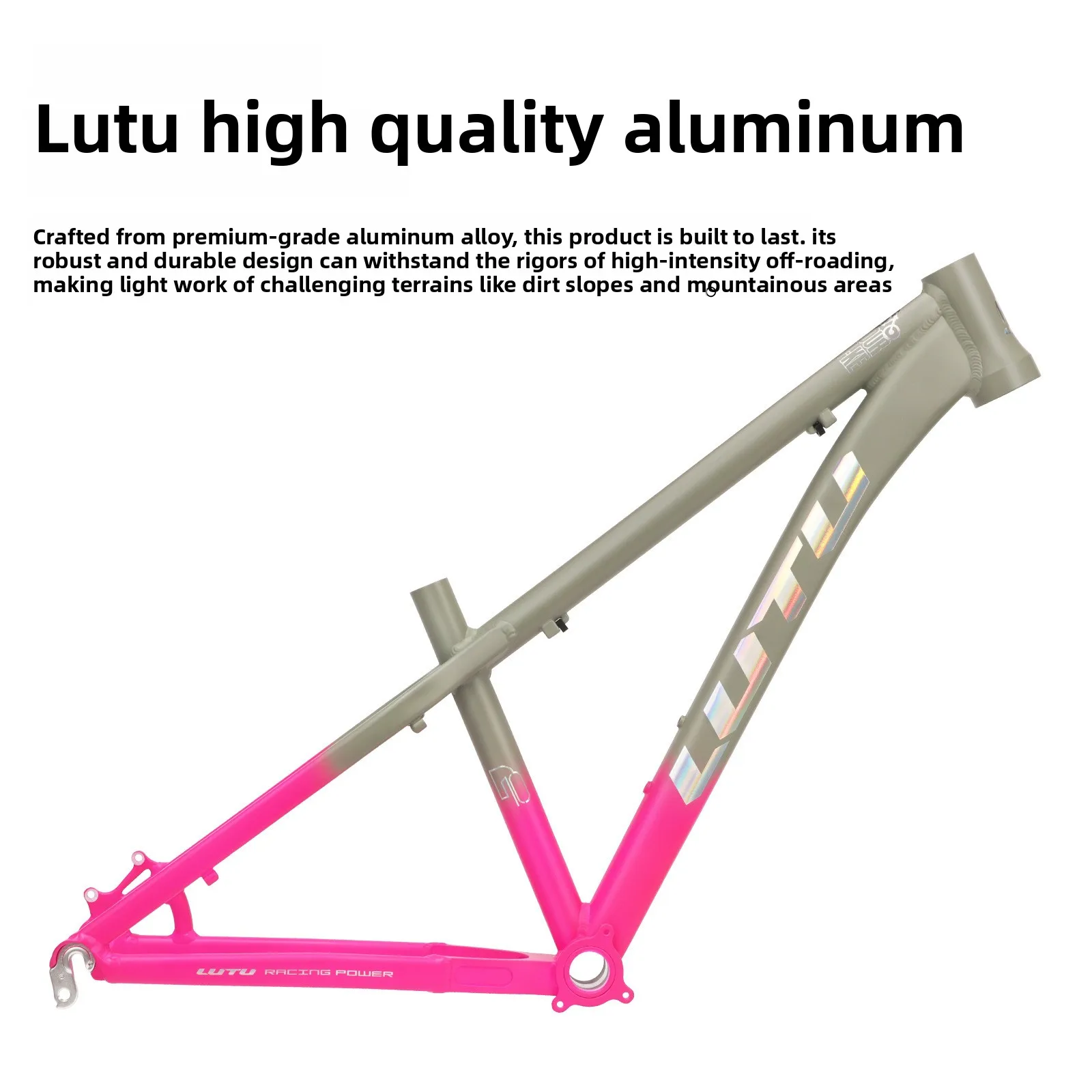 LUTU Hardtail Dirt Jump Frame Compatible 26 27.5 Wheels Quick Release 4X Trail Frame