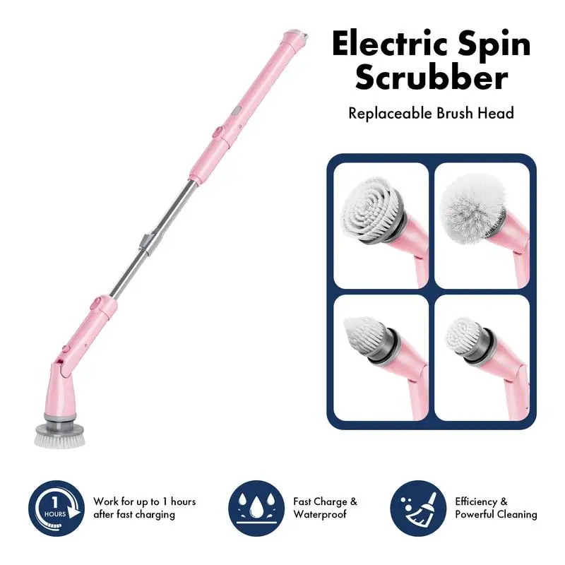 Homeika Electric Spin Scrubber, Cordless Shower Scrubber with 4 Replacement Head, Fast Charge, Power Shower Scrubber