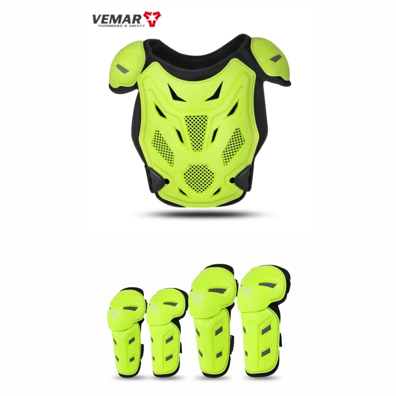 Kinderen Motorrijden Body Armor/Elleboog Kniebeschermer Kinderen Motocross Rugvest Borst Off-Road Moto Fietsen Beschermende uitrusting