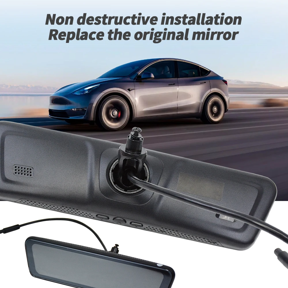 Car Streaming Media Electronic Rearview Mirror Front Camera Recorders For Tesla Model 3 Model Y Parts Kits Car Accessories