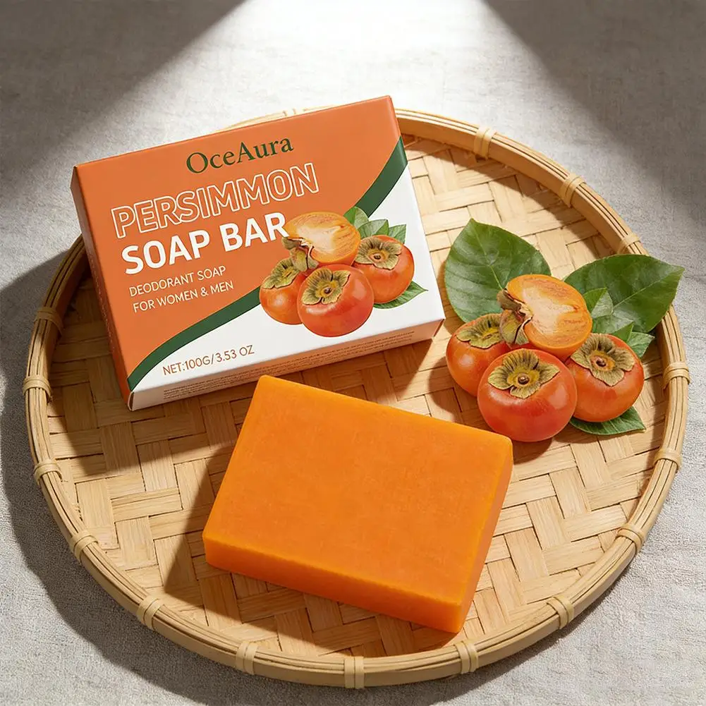 1/2/3PCS Handmade Persimmon Soap Bar Moisturizing Gentle Cleansing For Face & Body Refreshing Daily Care