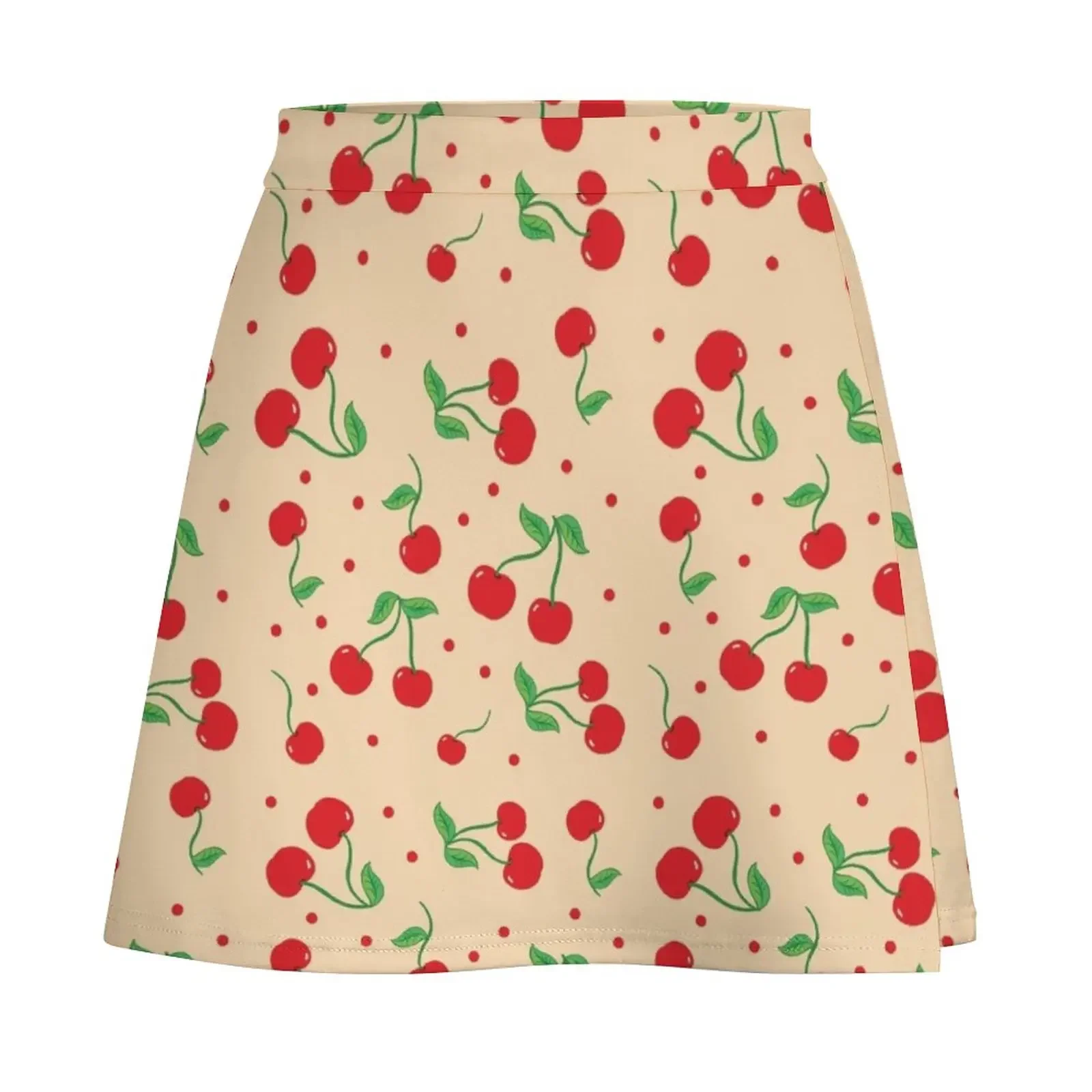 Cherry Vintage red dots Mini Skirt korean style skirt Clothing female skirt set