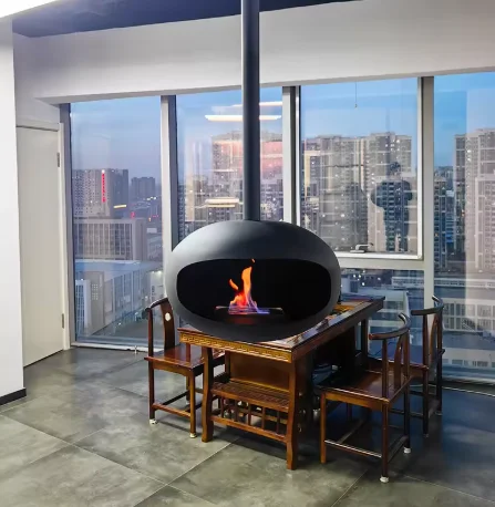 2026new Suspended Heating Decoration Real Fire Fireplace Hanging Indoor Heaters Ceiling Mounted Suspended Bio Alcohol Fireplace