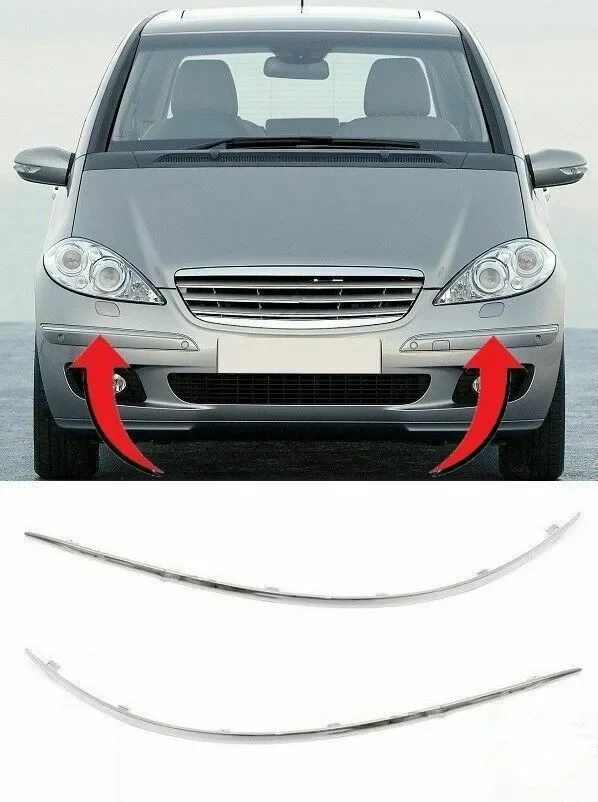 

2PCS/pair Front Bumper Chrome Molding Trim for Mercedes-Benz W169 A150 A160 A170 A180 A200 A1698850174
