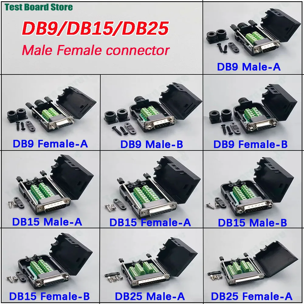 

DB9/DB15/DB25 male and female solderless connectorRS232/485 transfer-free Signals with back screw terminal adapter board