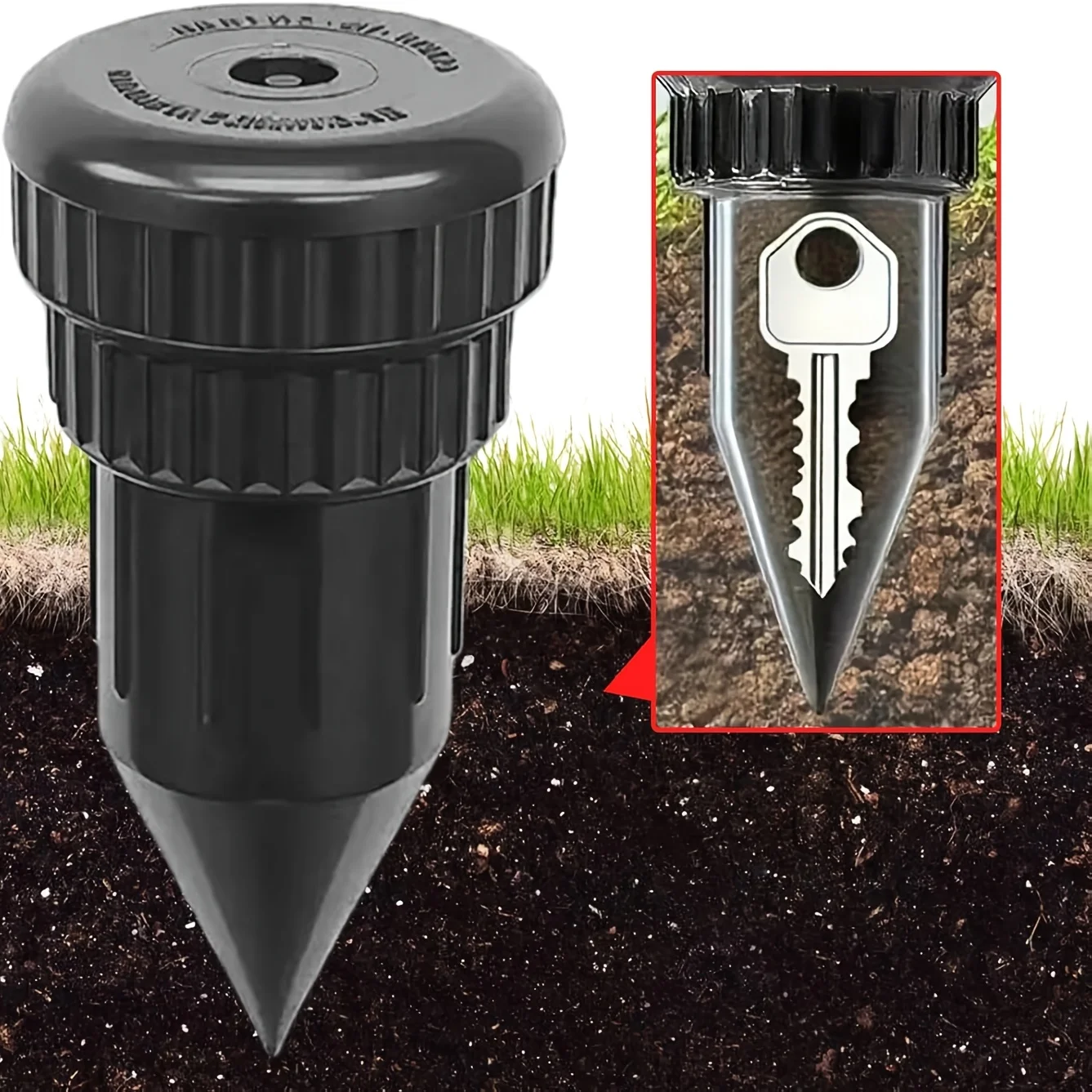 Sprinkler Key Hider - Realistic Key Hider, Anti-Theft Key Storage, Outdoor Garden Key Safe, Easily Inserted Under Garden Lawn