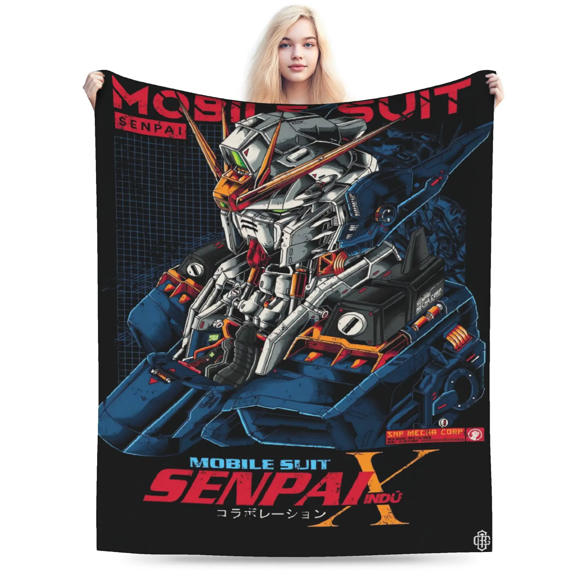 Gundam Blankets  Super Soft Aesthetic Plush Throw Blanket For Children Couch Chair Flannel Bedspread Bed Cover