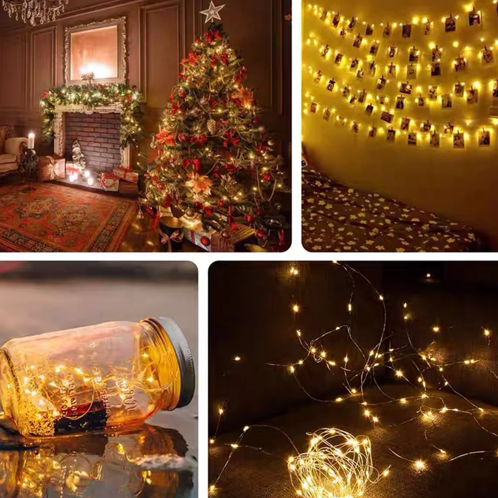 USB  LED 8 modes Copper Wire Garland Fairy String Light Waterproof Decoration Light for Christmas Party Wedding bedroom Decor