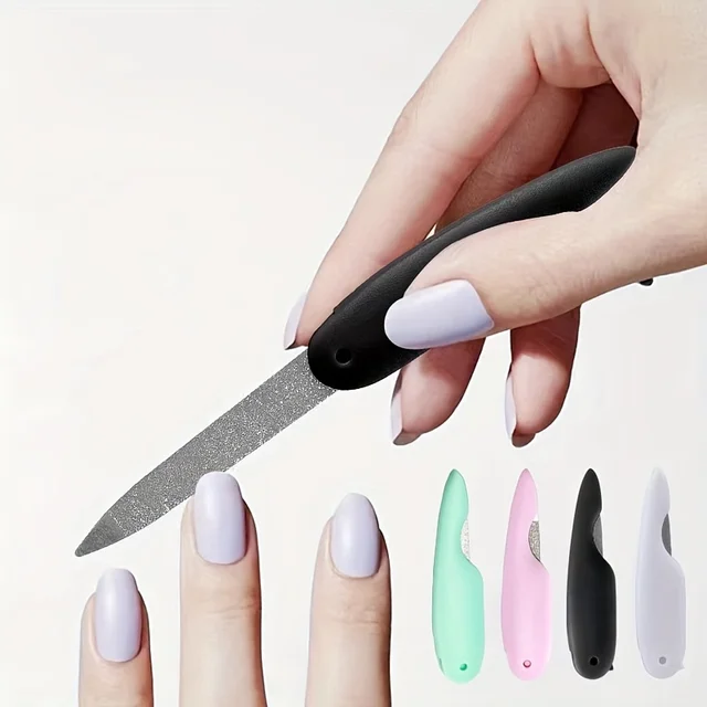 1/2/4Pcs Mini składany pilnik do paznokci dla ptaków Myty i polerowany pilnik do manicure Dwustronny matowy materiał ABS Narzędzia do zdobienia paznokci