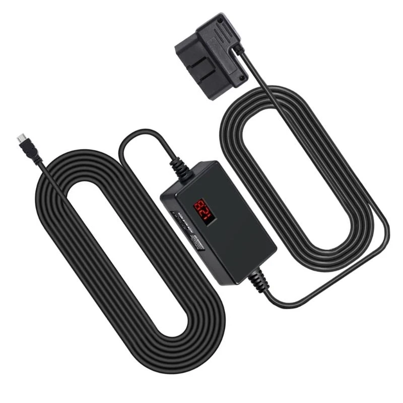 Kabel Daya OBD 62KA untuk Kamera Dasbor USB/USB C Adaptor Kabel Daya OBD Kabel Pengisi Daya Kamera dengan Konektor Tombol Sakelar