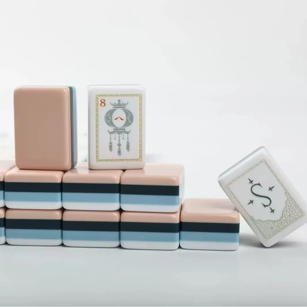4-layer Multicolor Acrylic American-style Hand-rubbed Mahjong Set Casual Home Use Travel Portable Mahjong
