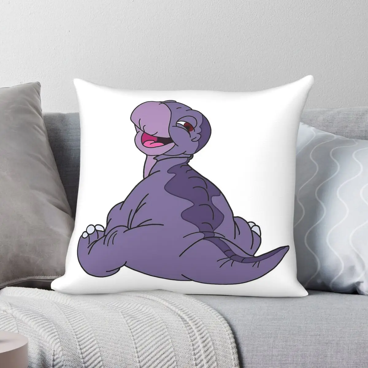 Littlefoot Land Before Time Square Pillowcase Polyester Linen Velvet Creative Zip Decorative Pillow Case Sofa Seater Cushion 18