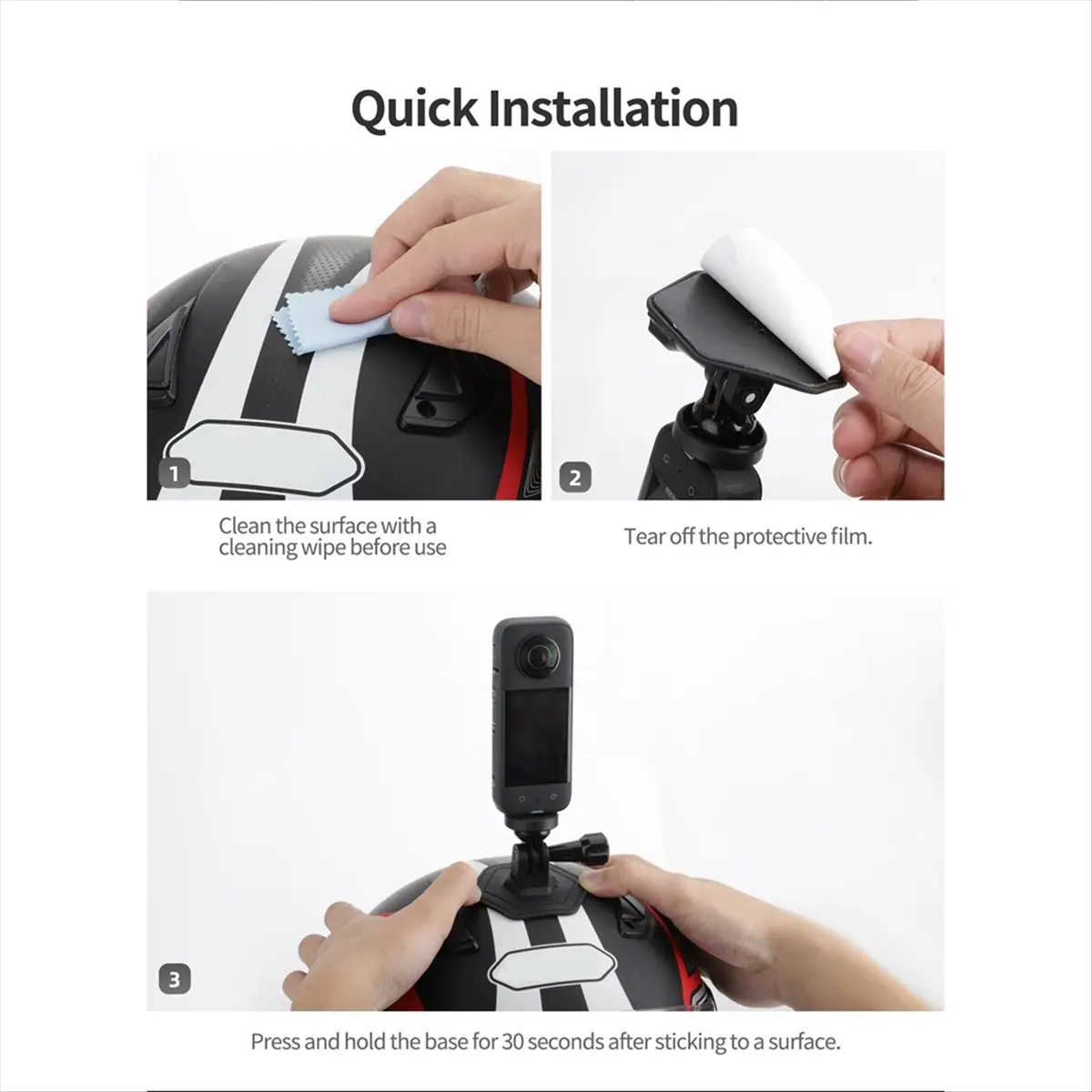 B21B  Base Mount for ACTION 4/ GO3 Flexible Adhesive Base for Curved Helmet Mounts