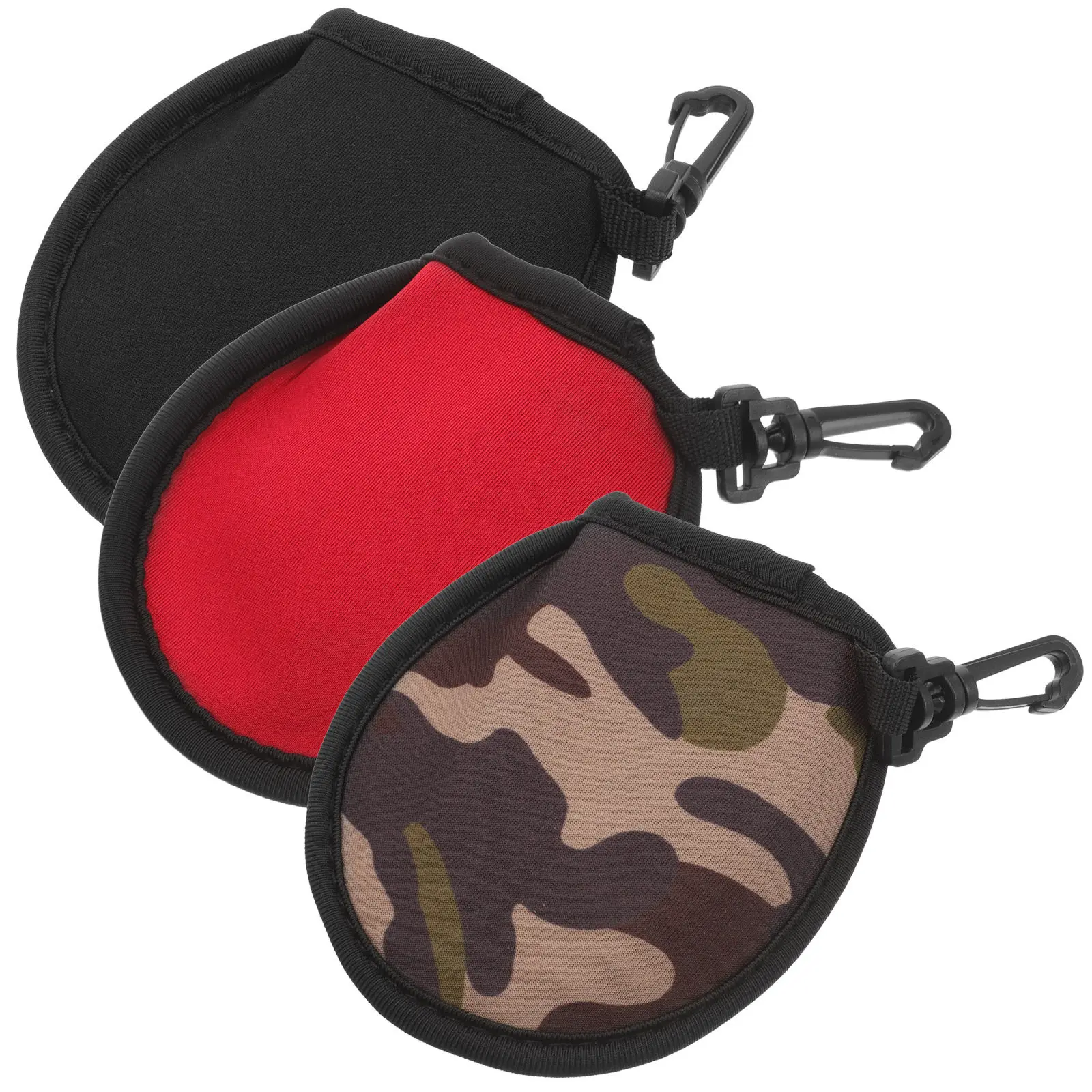 

3Pcs Golf Ball Cleaner Bag Portable Neoprene Wiping Pouch with Lint Cloth for Quick Drying Cleaning on Course Or Practice Range