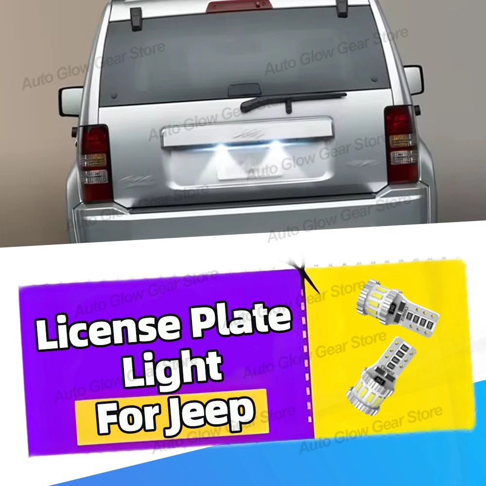 

2x Canbus 12V White LED License Plate Lights W5W T10 For Jeep Liberty 2002-2012 Patriot 2007-2017 Renegade 2015-2019 Commander