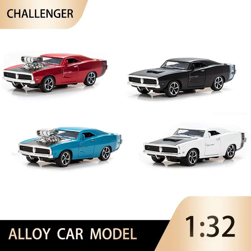 

1:32 Challenger Vintage Classic Alloy Car Model Diecasts Toy With Pull back Vehicles Decoration Toys Boys Gift