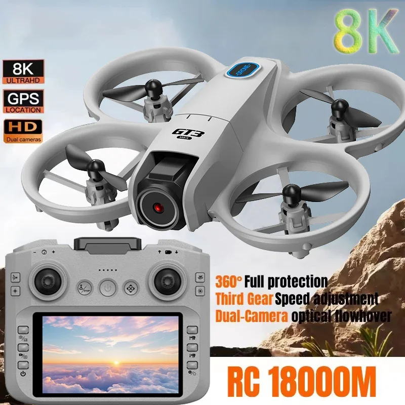 

180 ° НОВЫЙ GT3 GPS с двойной камерой 8K HD FPV 5G WIFI Бесщеточные двигатели Интеллектуальное предотвращение препятствий Складные квадрокоптеры Дрон