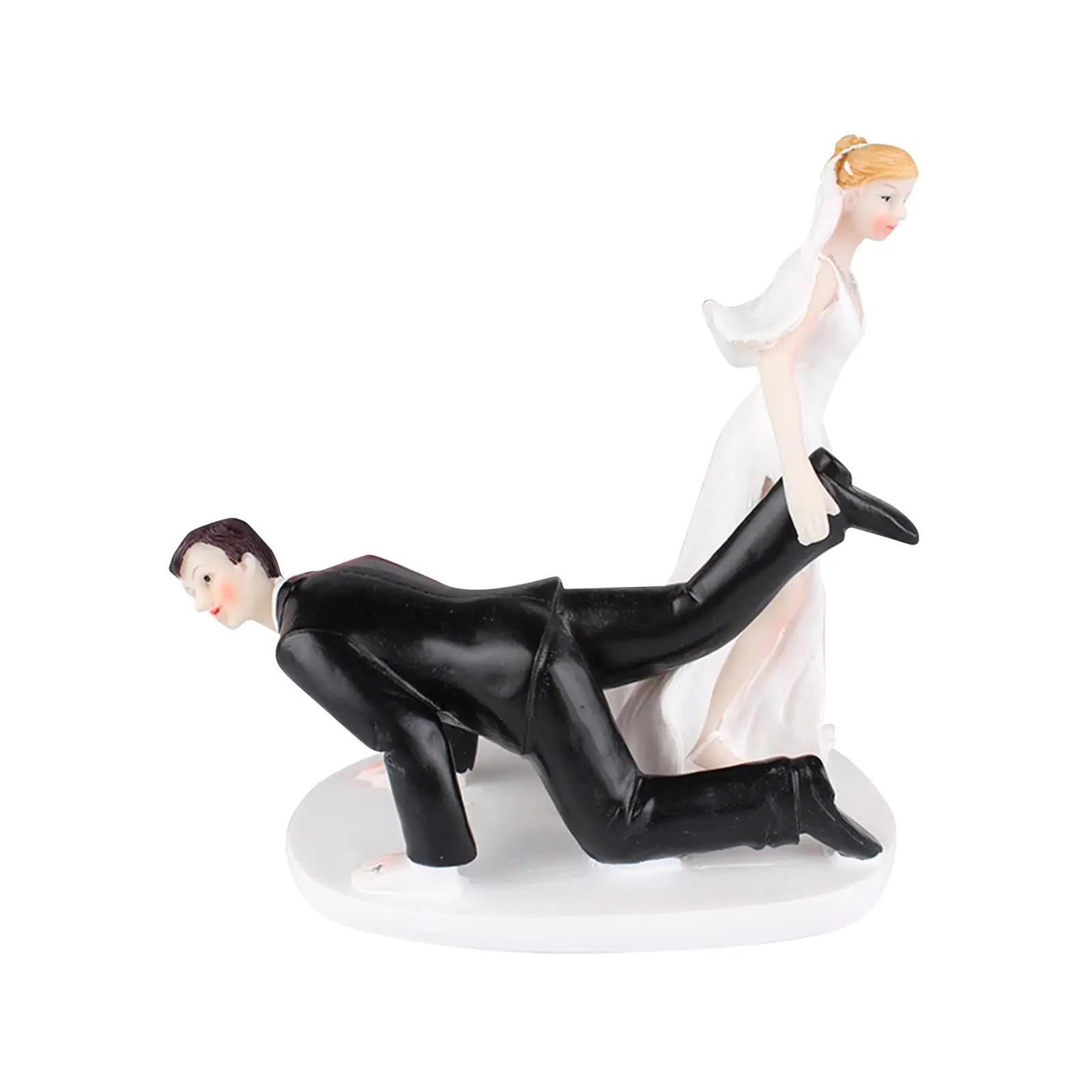 Wedding Cake Topper Sculpture Art Craft Collectible Ornament Wedding Couple Figurine Funny Couple Statue for Desk Decorations