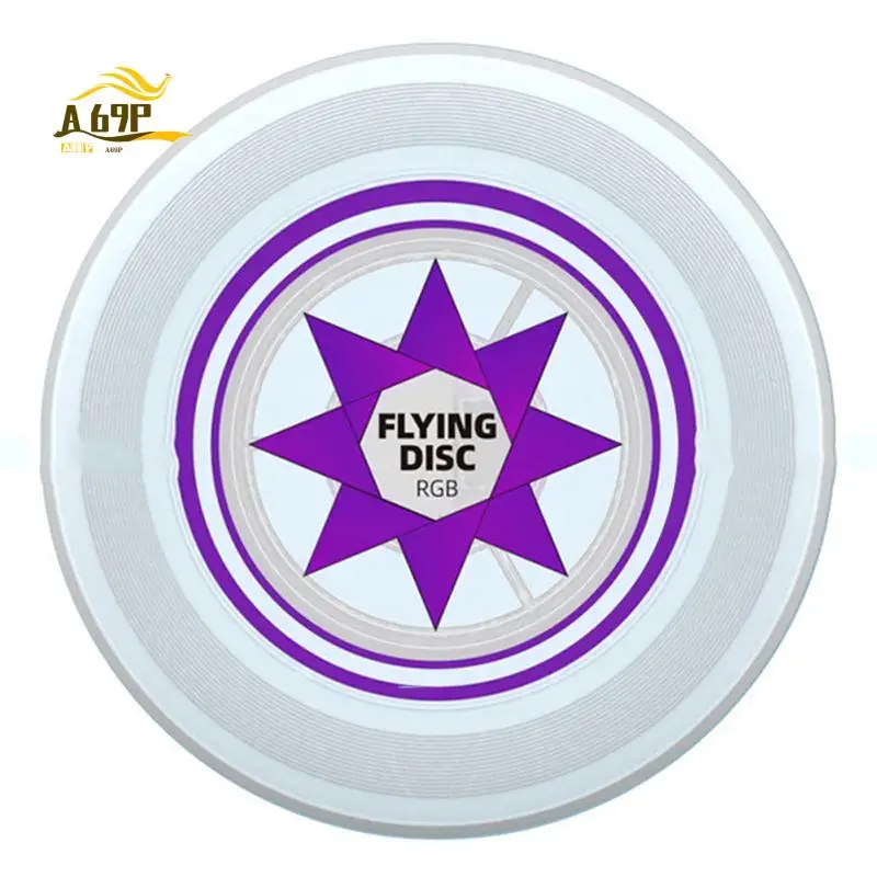 

A69P-Luminescence Flying Disc RGB LED Stepless Dimmable Timing 175G 8 Dazzling Color Modes Flying Disc For Outdoor Playing