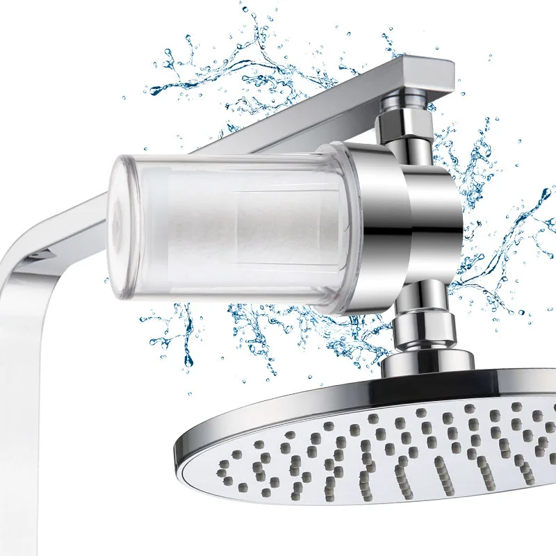 

universal shower head water purifier household use removes residual chlorine replaceable PP cotton pre-filter
