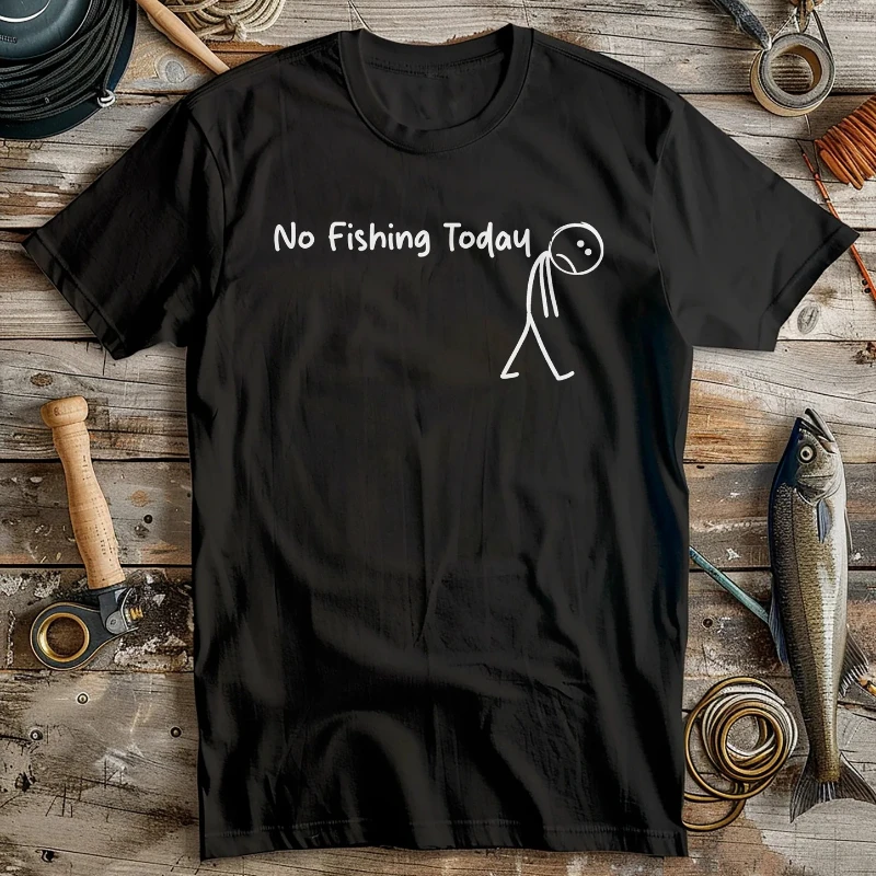Damen T-Shirt Herren Lustiges Angeln Grafik Kein Angeln Heute Spruch Shirt T-Shirt Baumwolle Unisex Streetwear Kurzarm Übergroße Tops