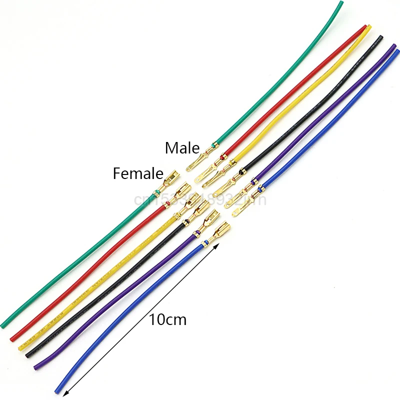 

10Pcs 2.8mm Auto Splice Wire Terminals Automotive Crimp Terminal With 10cm Wire Male Female Spade Connector Brass DJ611/621-E2.8