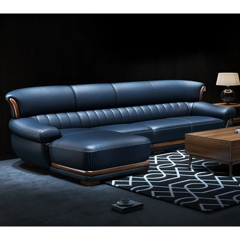 

Итальянский кожаный диван в скандинавском стиле, для больших и малых квартир, комбинация для гостиной, угловой, из натуральной кожи, простой дизайн