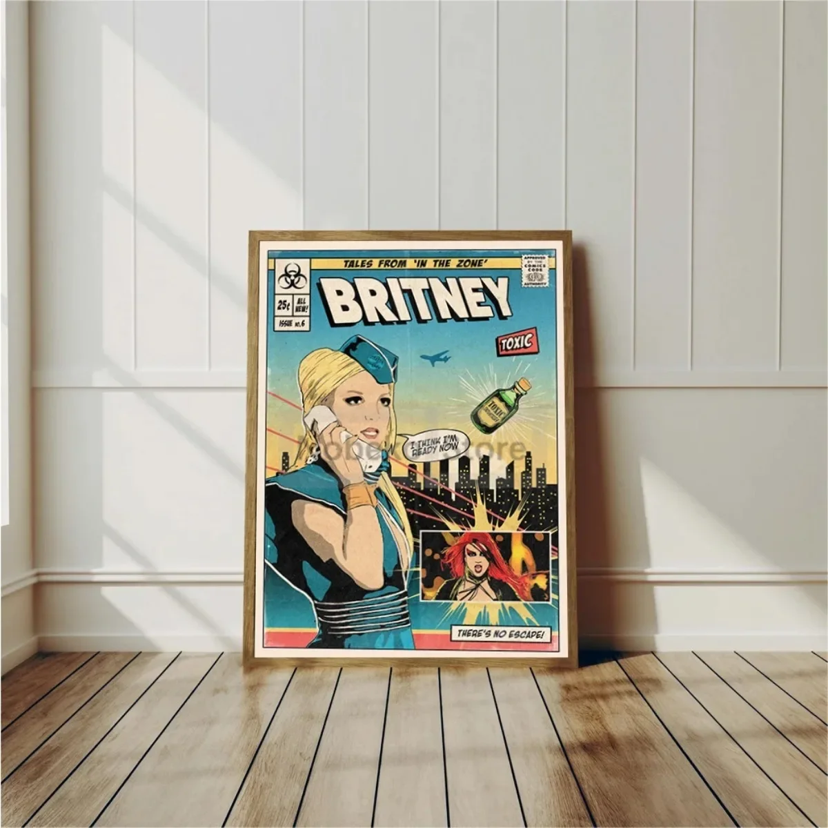 American Singer Britney Spears Album Comic Cover Canvas Painting Posters and Prints Wall Art Pictures for Living Room Decoration