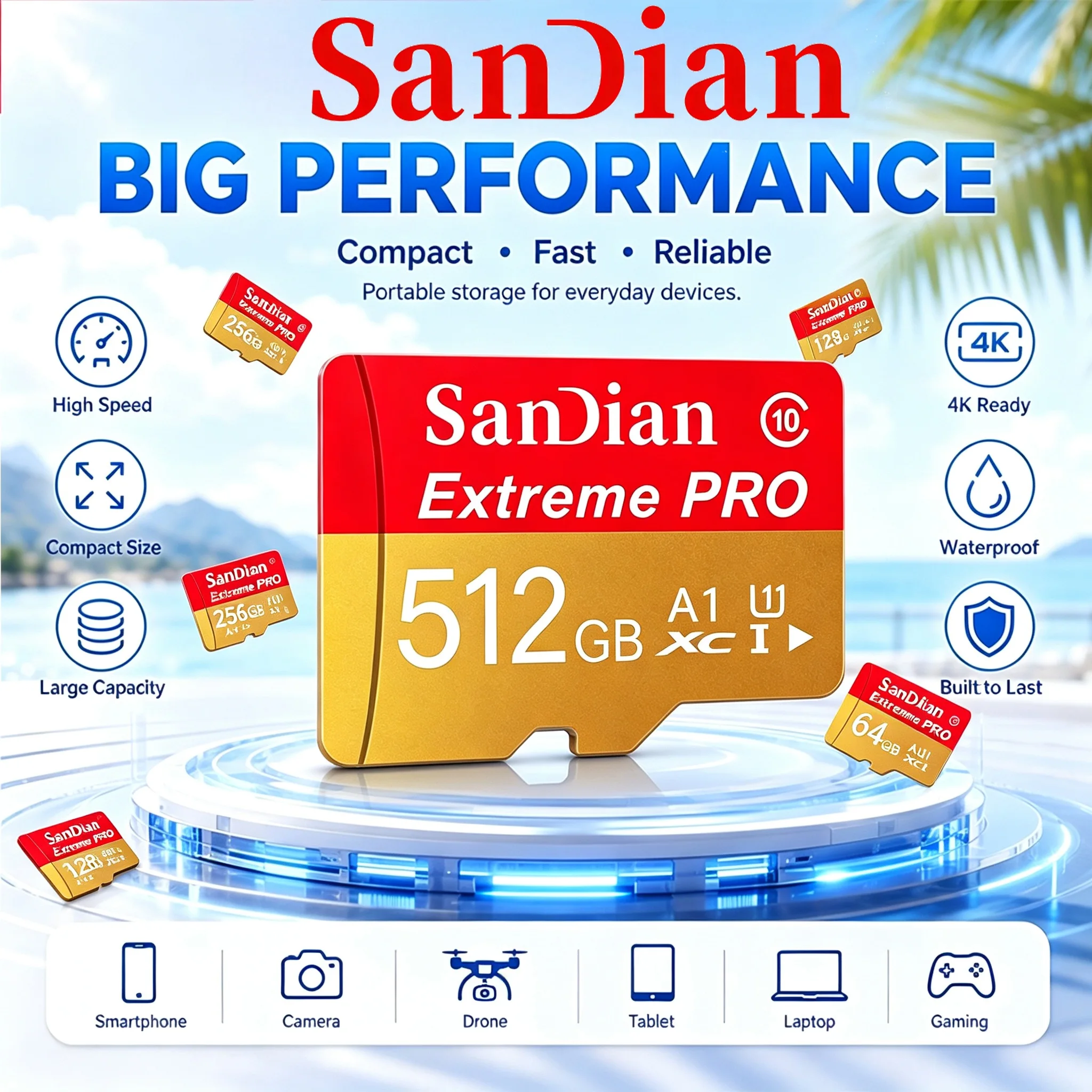 Fast Transfer SD Cards 32GB Micro TF SD Card 256GB Memory Card 128GB TF Cards V30 for GoPro/CCTV/Digital Frame/Recorder/Toy
