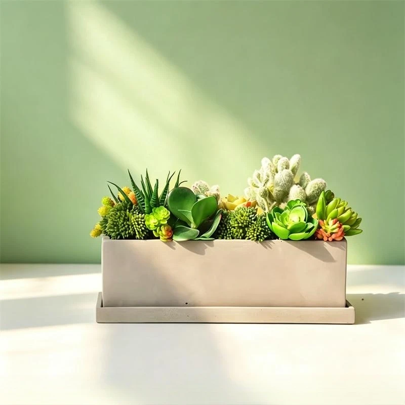 Large Size Concrete Planter Silicone Molds DIY Flowerpot Mold Rectangle Cement Succulents Plant Pot Clay Container Resin Mould