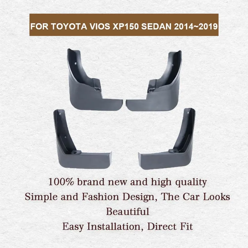 For Toyota Vios Yaris XP150 Sedan 2014~2019 Rear Mudguards Splash Guards Car Fenders Wheel Protecti Mud Flap Exterior Accessorie