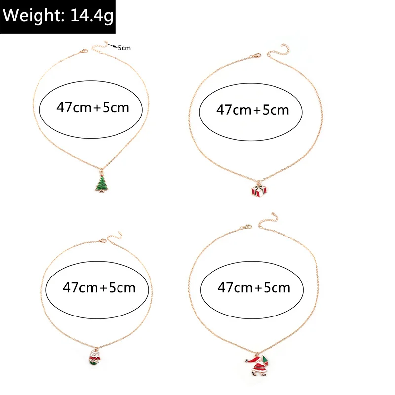 Mode Weihnachten Halsketten Emaille Santa Claus Baum Glocken Anhänger Halskette für Frauen Mädchen Weihnachten Party Urlaub Schmuck Geschenke – Detail 30