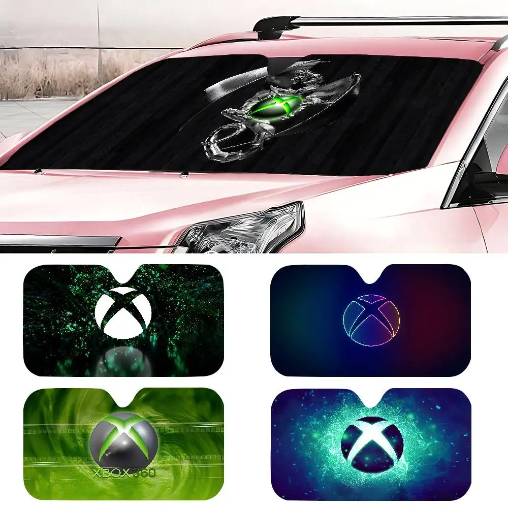 X-Xbox Gamer Logo زجاج سيارة مضحك الشمس الظل طوي الأشعة فوق البنفسجية الشمس قناع حامي ظلة للنافذة الأمامية