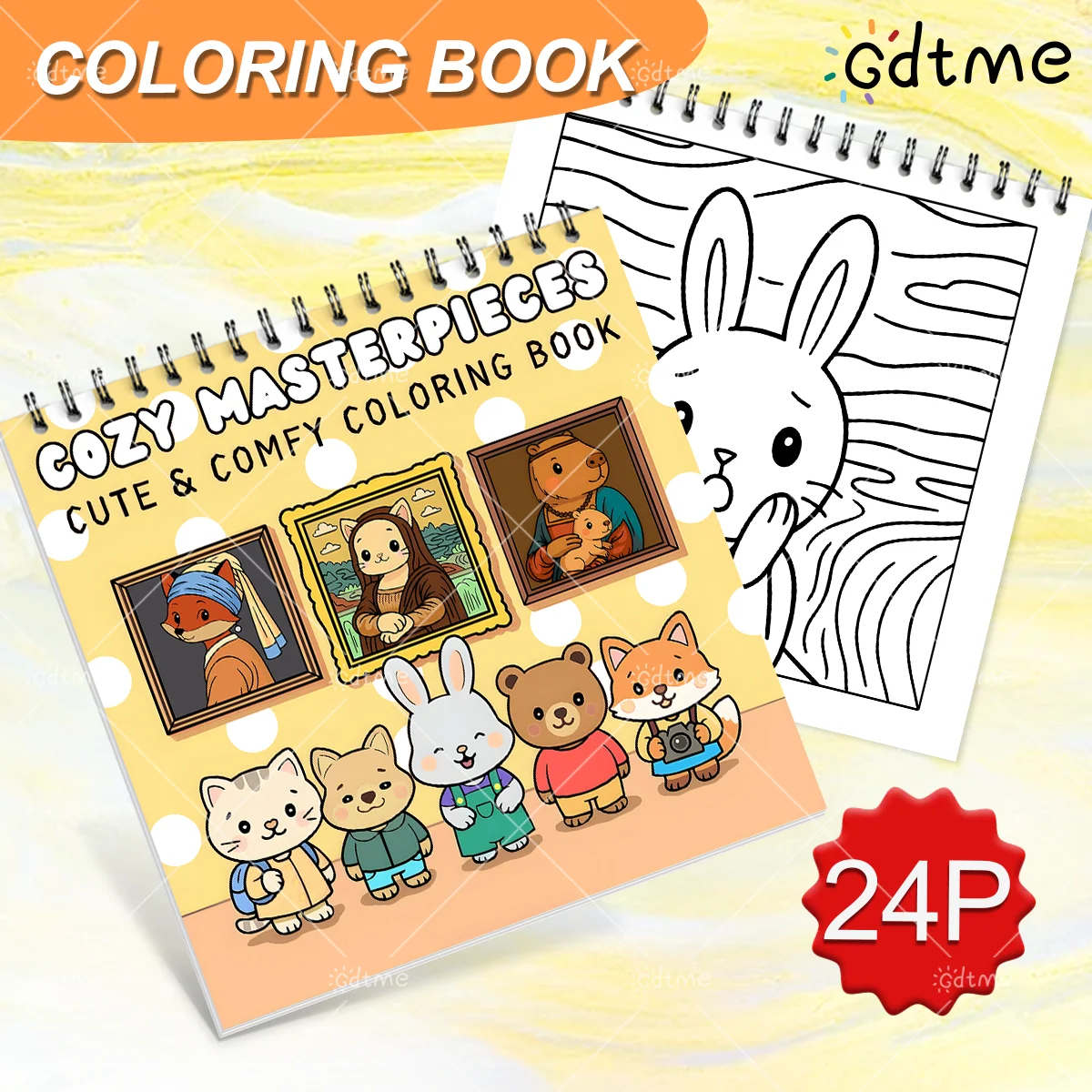 COZY MASTERPIECES Coloring Book for Adult Spiral binding 24page for Relaxation Kid Educational Toys DIY Painting Drawing Book ﻿