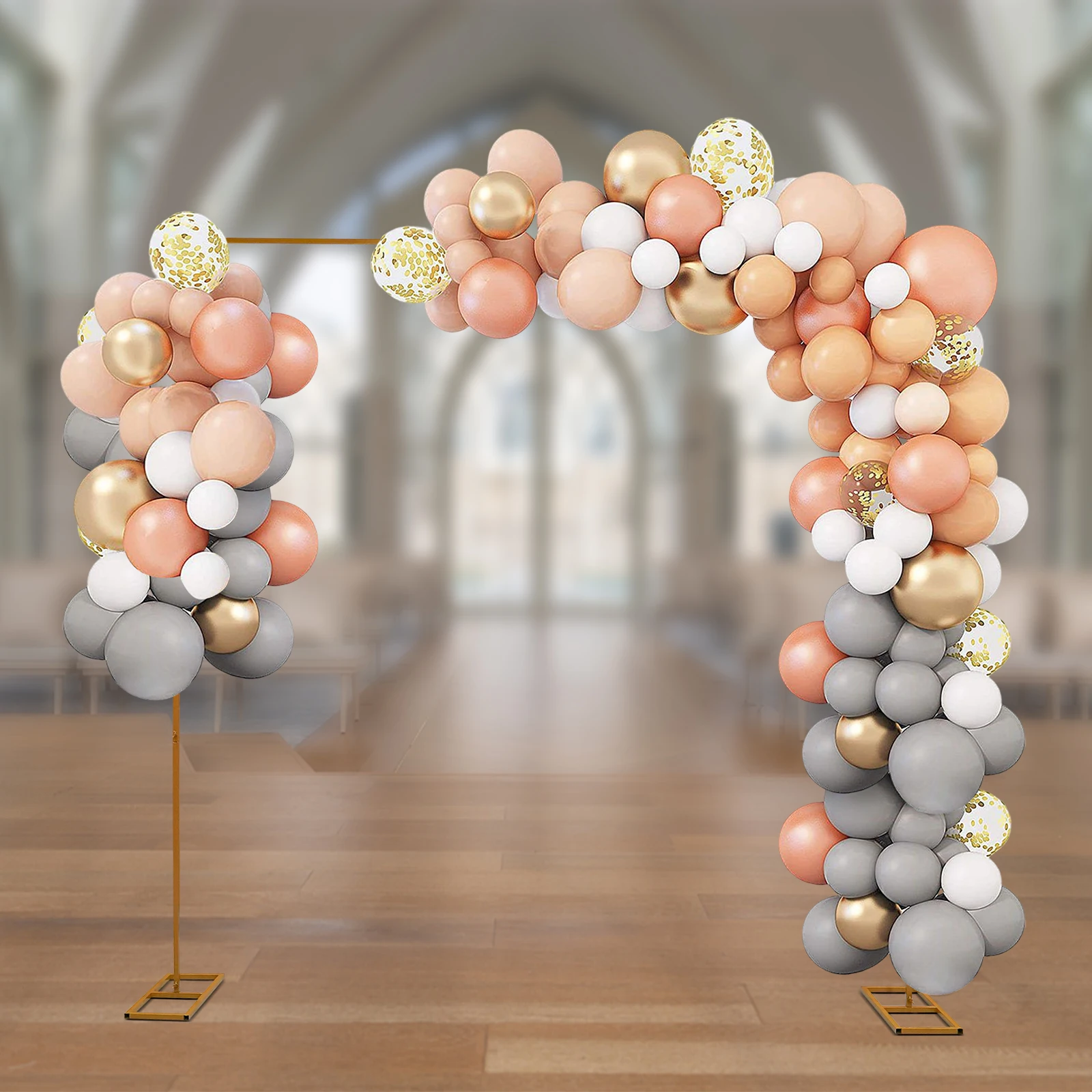 إطار قوس زفاف أصفر اللون ، حامل زهور ، خلفية بالونات ، لوازم ديكور الحفلات ، تطبيق حفلة منزلية ، تخفيضات كبيرة #5