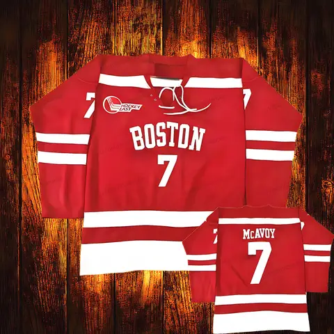 Custom Vintage Boston University 7 Charlie Mcavoy Chad Krys Borduurwerk Hockey Jersey Jeugd Kids Volwassen Elke Maat En Naam 100