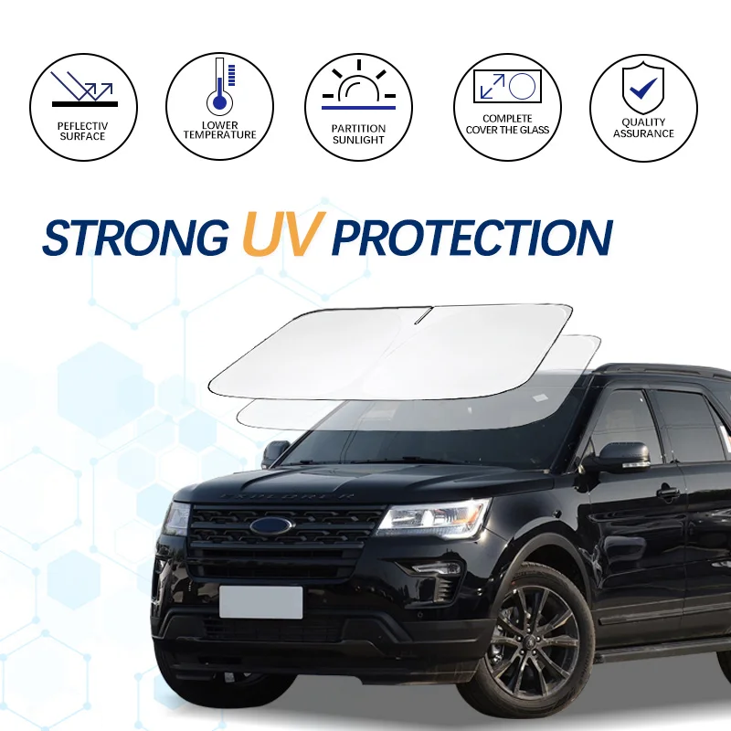 

Car Windshield Sun Shade For Ford Explorer 2018 Sunshade Summer Visor Protector Foldable Blocks UV Rays Protection Accessorie