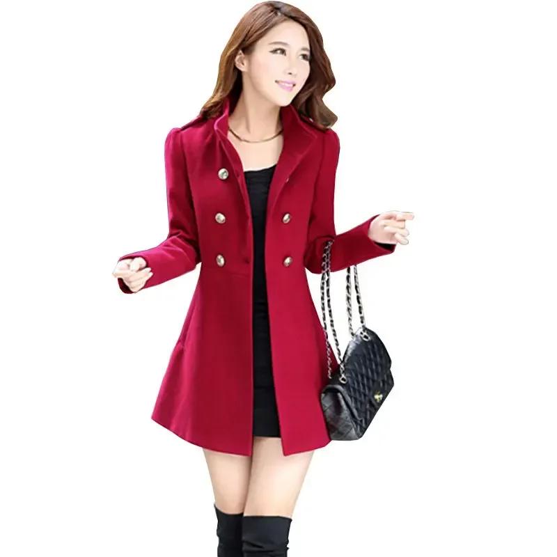 

Autumn and Winter New Woolen Coat Women Chinese Fashion Korean Slim Slim Dragon and Phoenix Woolen Top