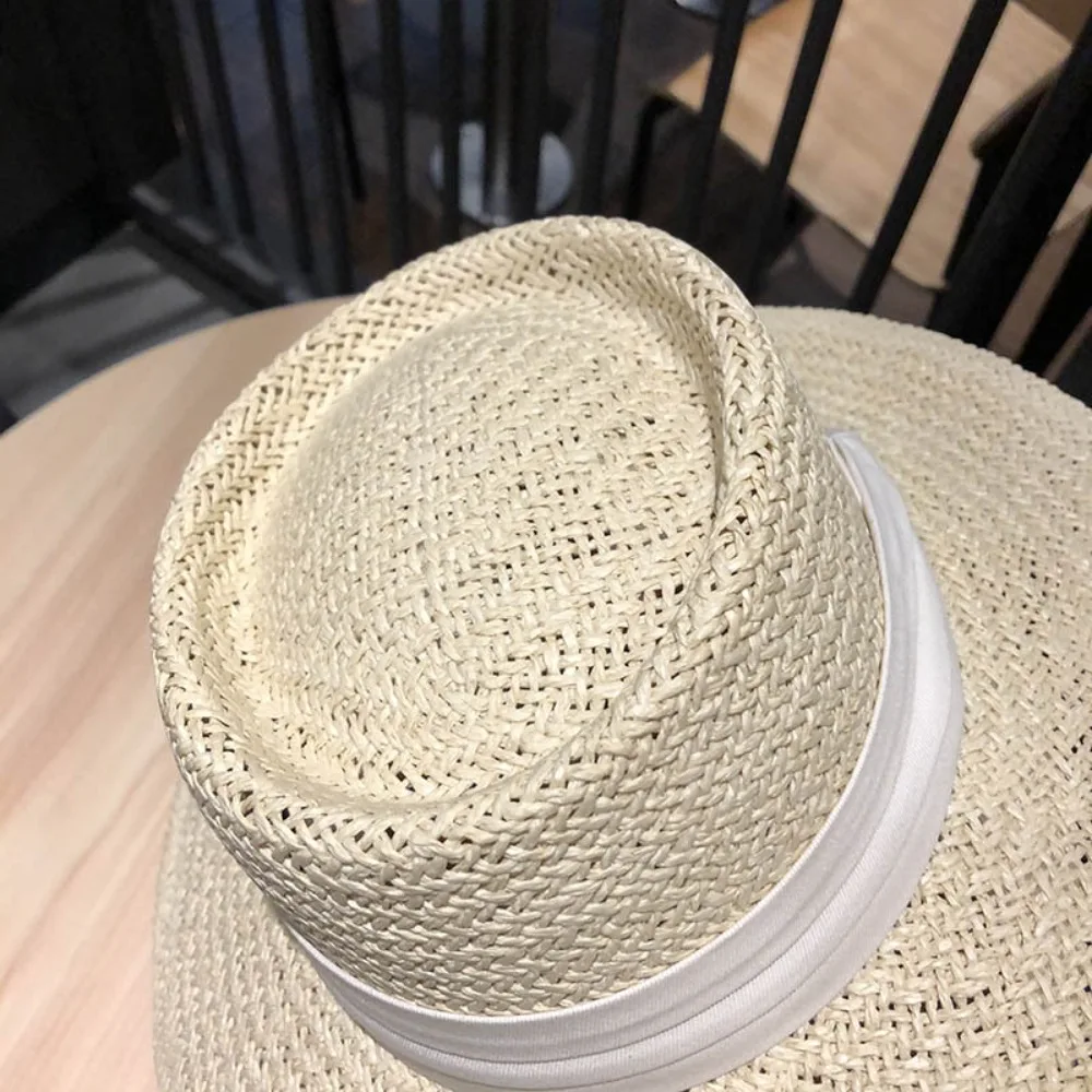 For Women Wide Brim Breathable Sun Panama Hats Panama Beach Summer Straw Hat Fedora Hat