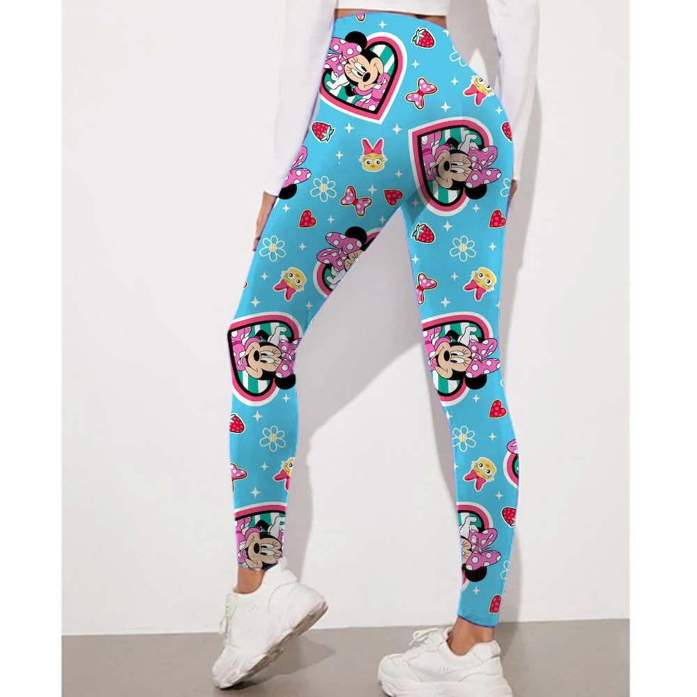 Disney Minnie und Mickey Mouse Print Leggings für Damen Leggings Tarnung Fitnesshose Weiche dehnbare Strumpfhosen Leggings Physisch